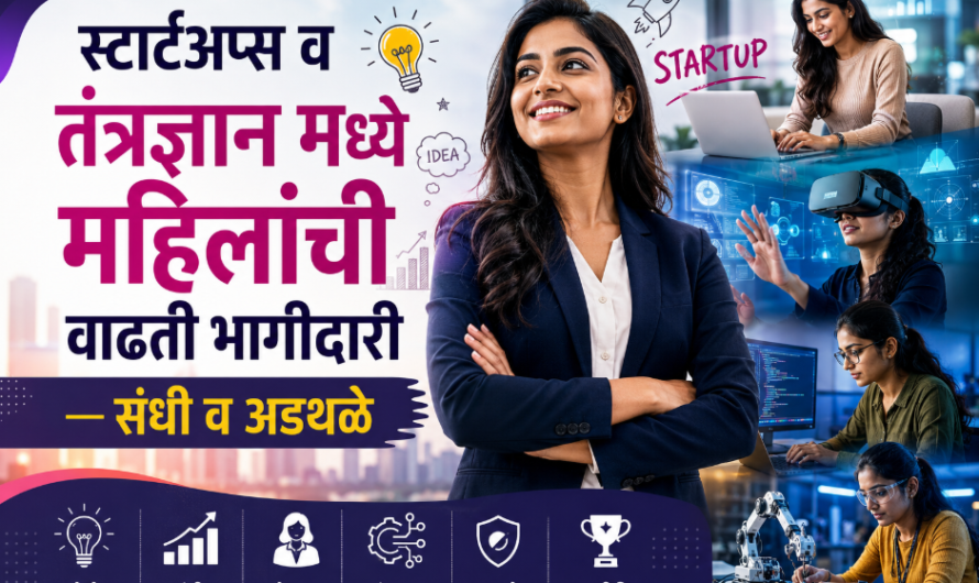 महिलांची स्टार्टअप्स व तंत्रज्ञान क्षेत्रातील वाढती भागीदारी: संधी, आव्हाने आणि भविष्य