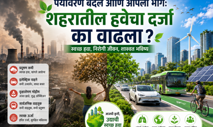 पर्यावरण बदल आणि आपला भाग: शहरातील हवेचा दर्जा का वाढला? | Air Quality & Climate Change Marathi