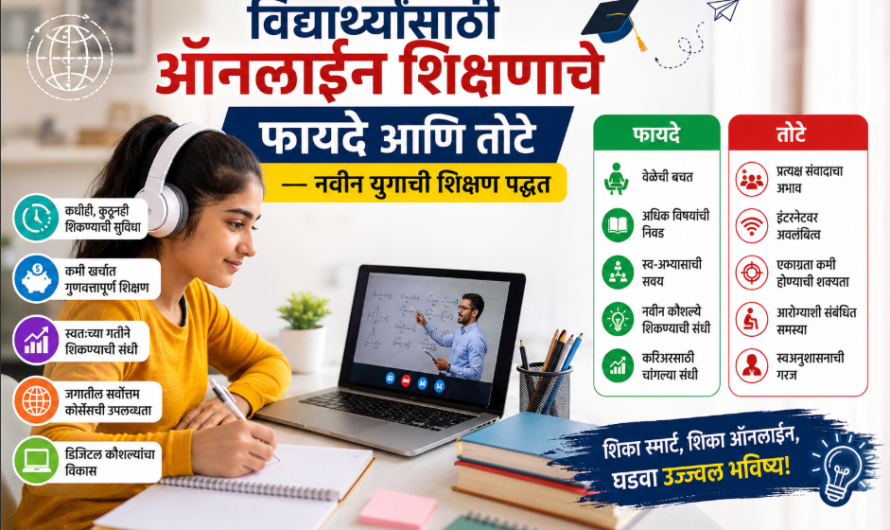 विद्यार्थ्यांसाठी ऑनलाईन शिक्षणाचे फायदे आणि तोटे | नवीन युगाची शिक्षण पद्धत